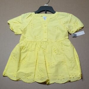 Yellow Eyelet Kids Dress
